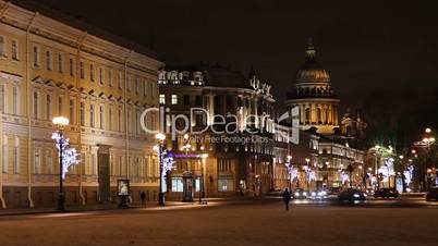 St Petersburg, Traffic on Nevsky street at night