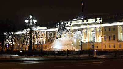 St Petersburg, The Building of Senate and Synod at night
