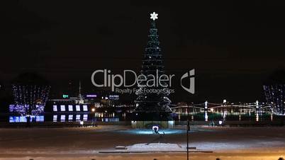 St Petersburg, Christmas tree at night
