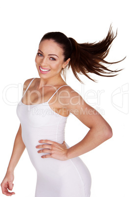 Playful Woman Tossing Hair