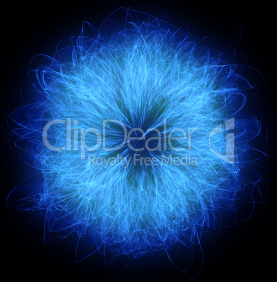 Blue round abstraction over black background