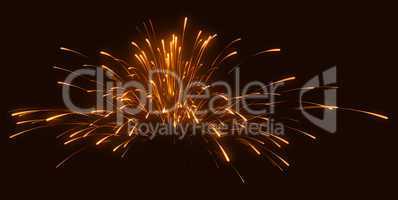 Celebration: festive orange fireworks