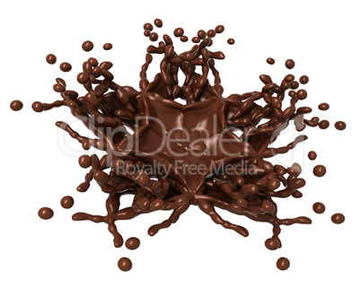 Chocolate Splash: Liquid shape with drops
