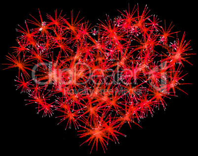 Fireworks heart shape for Valentines Day