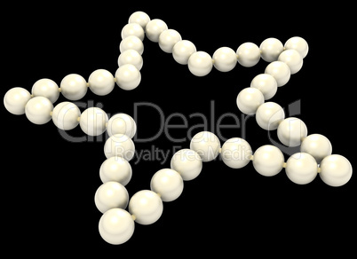 Pearls star shape isolated