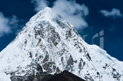 Pumori and Kala Patthar mountains in Himalayas
