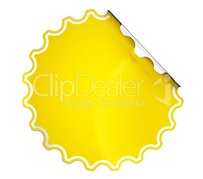 Round Yellow hamous sticker or label