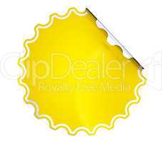 Round Yellow hamous sticker or label