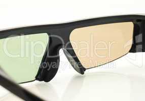 Stereo 3D TV: close up of active shutter glasses