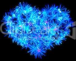 Valentines Day blue Fireworks heart shape