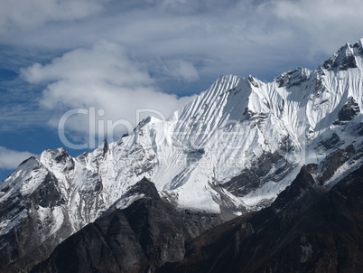 View of a mountain-range in the Langtang-valley