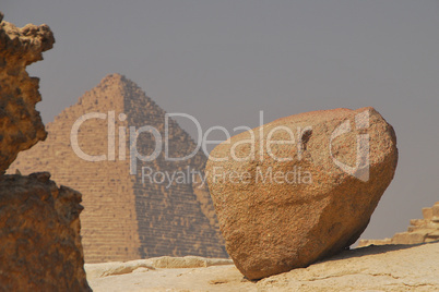 pyramid with a big stone