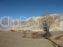 Dry landscape in Mustang