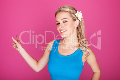 Woman Pointing At Copysapce