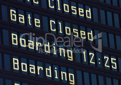 Airport information board.