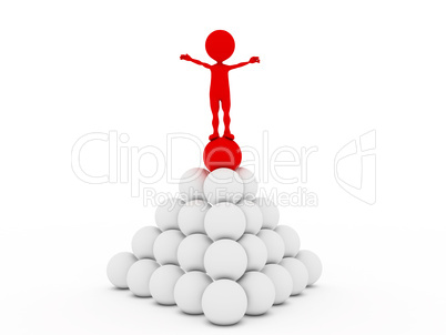 3d illustration of leadership and hierarchy concepts