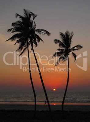 Sunset at Benaulim beach, Goa