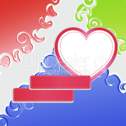 Cute doodle romantic abstract background with heart