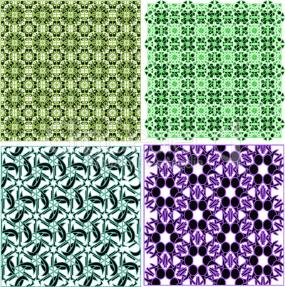 Set of stylish seamless geometrical backgrounds pattern. vector