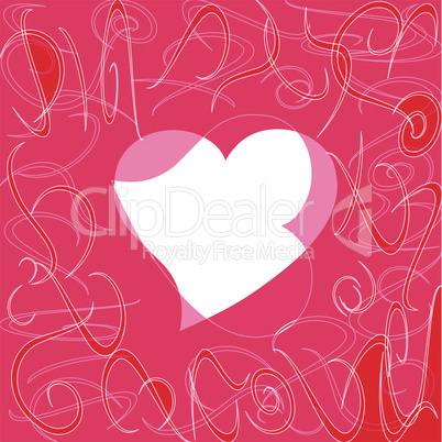 Heart love card, valentine day abstract background, vector