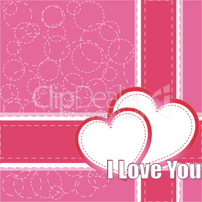 Valentine's day vector background with two hearts