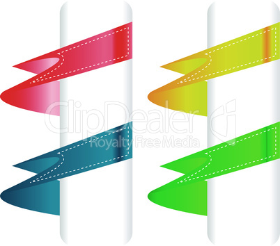 Color variation of paper origami labels. Vector