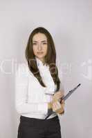 Businesswoman holding folder