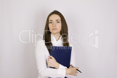 Businesswoman holding folder