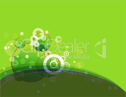 Green background with circles