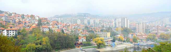 Panorama of Uzice, Serbia