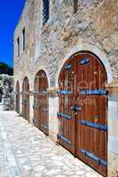 Fortetza: old doors at the Venetian fortress in Rethymno, Crete.