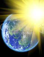 sun and  earth