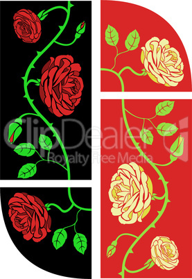roses frame seamless elements