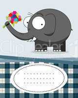 Text card with elephant