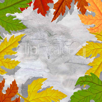 Grungy leaves frame