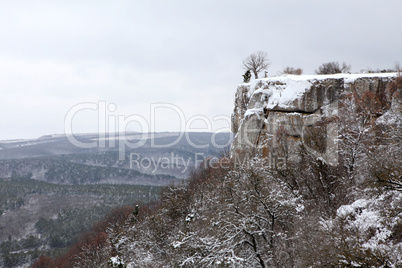 Winter cloudy in the mountains