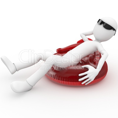 3d man relaxing in the sun