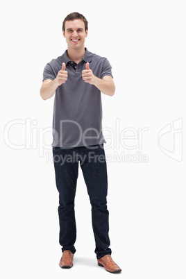 Man approving with his thumbs up