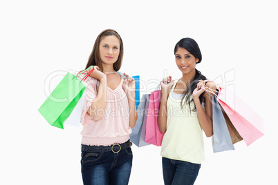 Girls with shopping bags