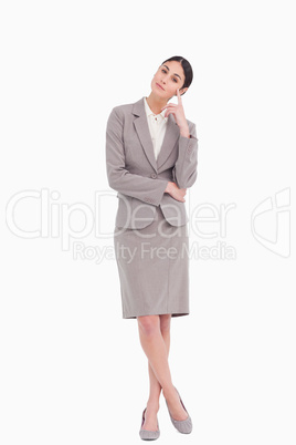 Young businesswoman in thoughts