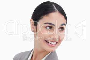 Close up of businesswoman turning her head