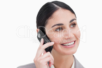 Close up of businesswoman on her cellphone