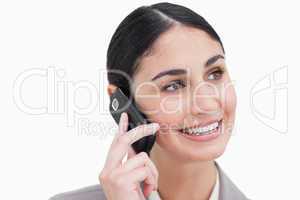 Close up of businesswoman on her cellphone