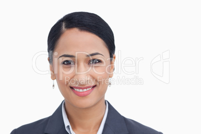 Close up of smiling saleswoman Close up of smiling saleswoman