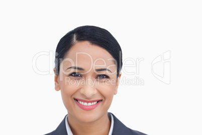 Close up of smiling saleswoman Close up of smiling saleswoman