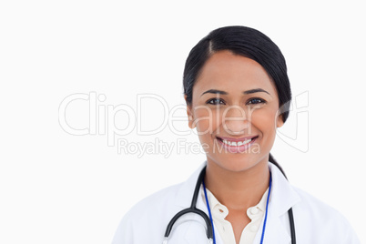 Close up of smiling female physician