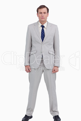 Serious businessman standing