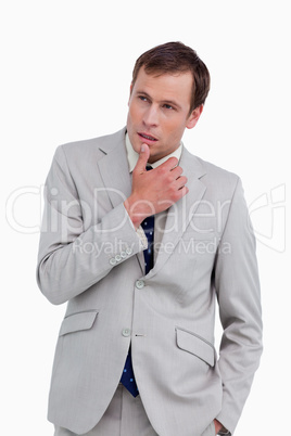 Close up of thoughtful businessman