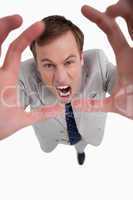 Angry yelling businessman