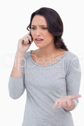 Close up of woman talking on her mobile phone